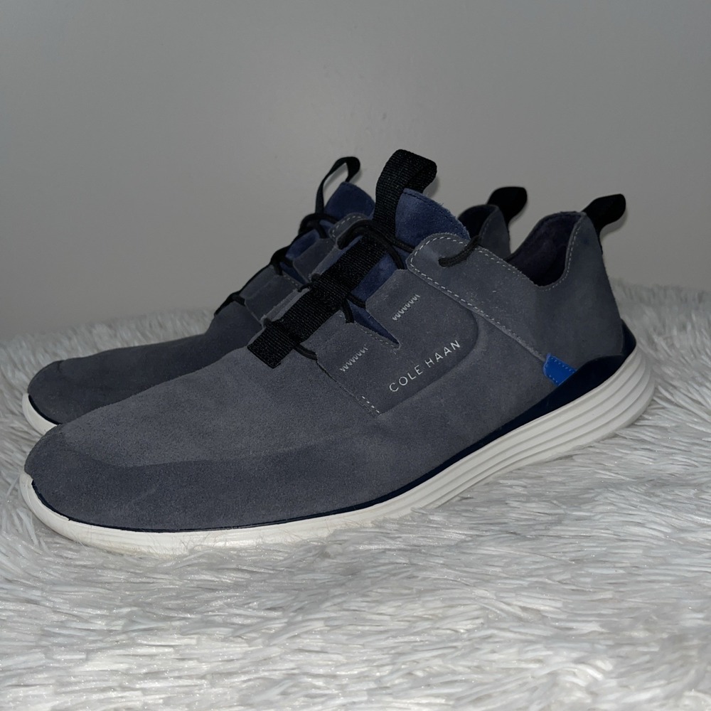Cole Haan Grandsport Shoes Men's 13 M Blue Suede Oxford Sneakers Casual Preppy - Picture 8 of 16